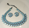 Vintage Kramer Baby Blue Thermoset Choker and Clip Earring Set - Vintage Lane Jewelry