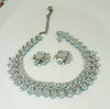 Vintage Kramer Baby Blue Thermoset Choker and Clip Earring Set - Vintage Lane Jewelry