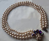 Vintage Miriam Haskell 3 Strand Baroque Pearl Rhinestone Clasp Necklace - Vintage Lane Jewelry