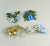 Enamel Flower Pin Lot, Pretty blue flowers - Vintage Lane Jewelry