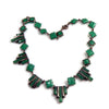 Vintage Green Step Glass Art Deco Necklace - Vintage Lane Jewelry