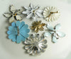 Vintage Enamel Flower Lot Pins, Blue Daisies - Vintage Lane Jewelry