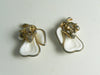 Vintage Crown Trifari Milk Glass Fruit Pear Clip Earrings - Vintage Lane Jewelry