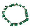 Art Deco Emerald Green Glass Open Back Necklace - Vintage Lane Jewelry