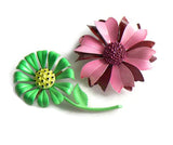 Enamel Flower Brooch Lot, 8 Flower Pins - Vintage Lane Jewelry