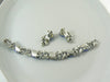 Molded Glass AB Rhinestone BSK Bracelet Clip Earring Set - Vintage Lane Jewelry