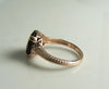 Art Nouveau Revival Genuine Garnet Rose Gold Filigree Ring - Vintage Lane Jewelry