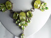 Czech Vaseline Uranium Statement Necklace Husar D - Vintage Lane Jewelry