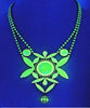 Czech Vaseline Uranium Statement Necklace Kutz CZ - Vintage Lane Jewelry