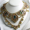 Husar D Czech Glass Jonquil Emerald Statement Necklace - Vintage Lane Jewelry