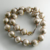 Vintage Miriam Haskell Round Glass Pearl Bead Cap Necklace - Vintage Lane Jewelry