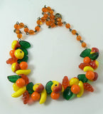 Vintage Glass Fruit Orange Bead Necklace - Vintage Lane Jewelry