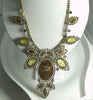 Cameo Czech Husar D Vaseline Uranium Glass Statement Necklace - Vintage Lane Jewelry