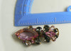 Czech Glass Pink Gray Bow Glass Clip Earrings - Vintage Lane Jewelry