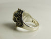 Balinese Carved Bone Face Sterling Silver Poison Ring - Vintage Lane Jewelry