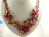 Shades of Red and Pink Floral Czech glass necklace - Vintage Lane Jewelry