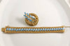 Vintage signed Hobe Turquoise stone mesh bracelet and pin set - Vintage Lane Jewelry