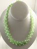 Czech Glass Vaseline Uranium Glass Bead Necklace - Vintage Lane Jewelry