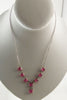 Deep Pink Art Deco Faceted Glass Necklace, Prong set, open back glass stones - Vintage Lane Jewelry