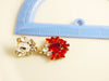 Czech Glass Ruby Red and Clear Rhinestone Clip Earrings - Vintage Lane Jewelry