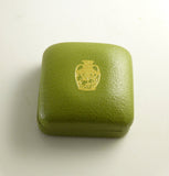 Vintage green Jasperware oval brooch set in sterling silver - Vintage Lane Jewelry