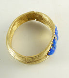 Vintage Charel Blue Confetti Rhinestone Bracelet and Clip Earring Set - Vintage Lane Jewelry
