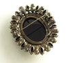 Juliana Book Piece Hematite Rose Cameo Pin Pendant, - Vintage Lane Jewelry