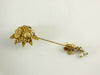 Miriam Haskell Baroque Glass Pearl Russian Gold Floral Stick Pin, Hat Pin - Vintage Lane Jewelry