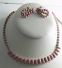 Pink Milk Glass Necklace Earring Set - Vintage Lane Jewelry