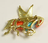 Vintage Hattie Carnegie Thermoset Lucite Rhinestone Pegasus Brooch - Vintage Lane Jewelry