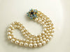 Miriam Haskell Baroque Glass Pearl Necklace, Choker, Rhinestone clasp - Vintage Lane Jewelry