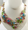 Pastel Floral Czech glass necklace - Vintage Lane Jewelry