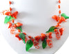 Murano Red Glass Birds and Leaves Necklace - Vintage Lane Jewelry