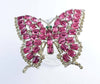 Huge Vintage Czech Art Deco Pink Glass Foiled Butterfly Brooch - Vintage Lane Jewelry