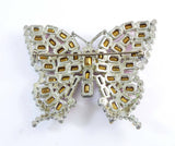 Huge Vintage Czech Art Deco Pink Glass Foiled Butterfly Brooch - Vintage Lane Jewelry