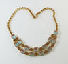 Genuine Saphiret and Topaz Rhinestone Vintage Necklace - Vintage Lane Jewelry