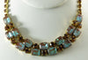 Genuine Saphiret and Topaz Rhinestone Vintage Necklace - Vintage Lane Jewelry
