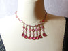 Vintage Art Deco Open Back Bezel Set Pink Crystal Dangle Bib Necklace - Vintage Lane Jewelry