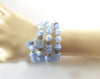 Miriam Haskell Early Blue Givre and Art Glass Wrap Bracelet Earring Set - Vintage Lane Jewelry