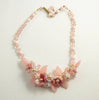 Vintage Pate de Verre Art Glass Pink Flower Necklace - Vintage Lane Jewelry