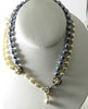 Miriam Haskell Navy Blue and Ivory Baroque Pearl Necklace - Vintage Lane Jewelry