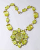 Czech Cameo Vaseline Uranium Statement Necklace - Vintage Lane Jewelry