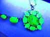 Czech Cameo Vaseline Uranium Statement Necklace - Vintage Lane Jewelry