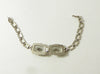 Vintage Art Deco Double Star-burst Camphor Glass Sterling Silver Bracelet - Vintage Lane Jewelry