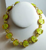 Czech Vaseline Uranium Statement Necklace Husar D - Vintage Lane Jewelry