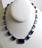 Vintage Art Deco Czech Vauxhall Sapphire Blue Glass Necklace - Vintage Lane Jewelry