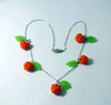 Berries, Sterling Silver Glass Leaves and Cloudberries Necklace - Vintage Lane Jewelry