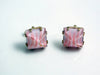 Vintage Hickok Pink and White Swirl Art Glass Cufflinks - Vintage Lane Jewelry