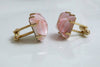 Vintage Hickok Pink and White Swirl Art Glass Cufflinks - Vintage Lane Jewelry