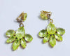 Vaseline Uranium Czech Glass Flower Dangle Clip Earrings - Vintage Lane Jewelry